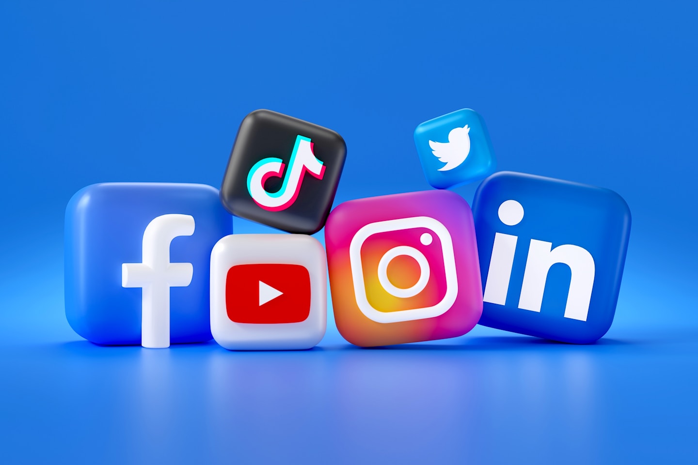 Social Media Logos in 3D. Facebook, Instagram, Twitter, TikTok, YouTube, LinkedIn. Feel free to contact me through email mariia@shalabaieva.com